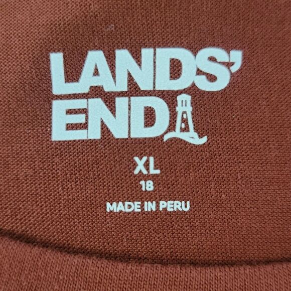 Lands' End Men's Super-T™ Rust Long Sleeve Crewneck T-Shirt - Picture 6 of 15